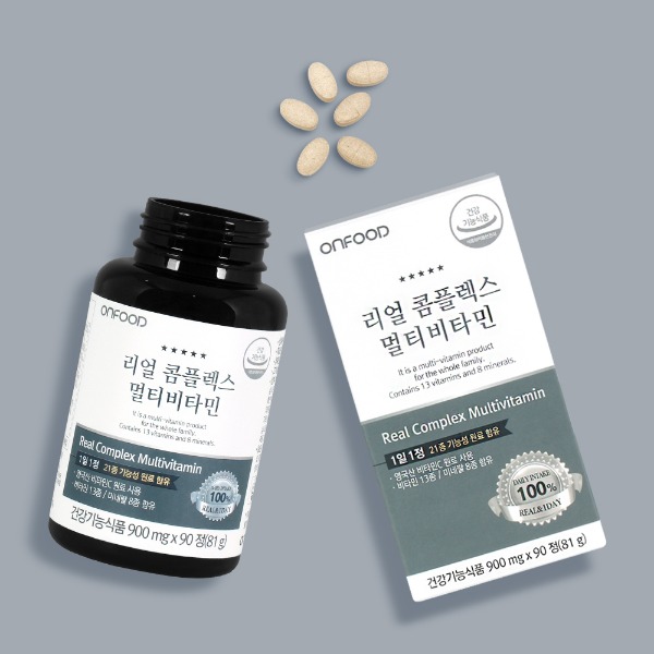 온푸드 리얼 콤플렉스 멀티비타민 미네랄 종합비타민 1병 (3개월분)