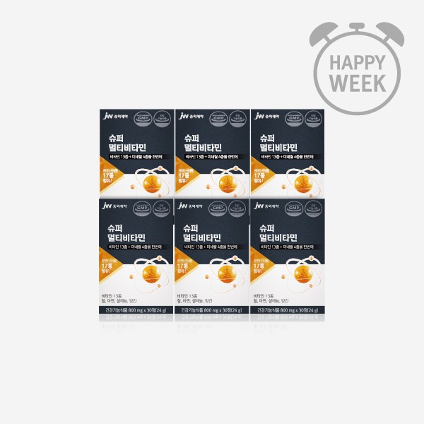 [해피위크]  JW중외제약 슈퍼 멀티비타민 미네랄 종합비타민 6박스 (6개월분)